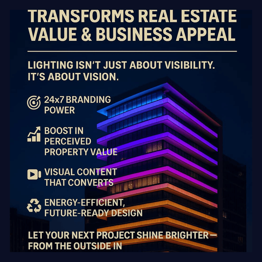 💡 How Facade Lighting Transforms Real Estate Value &amp; Business Appeal